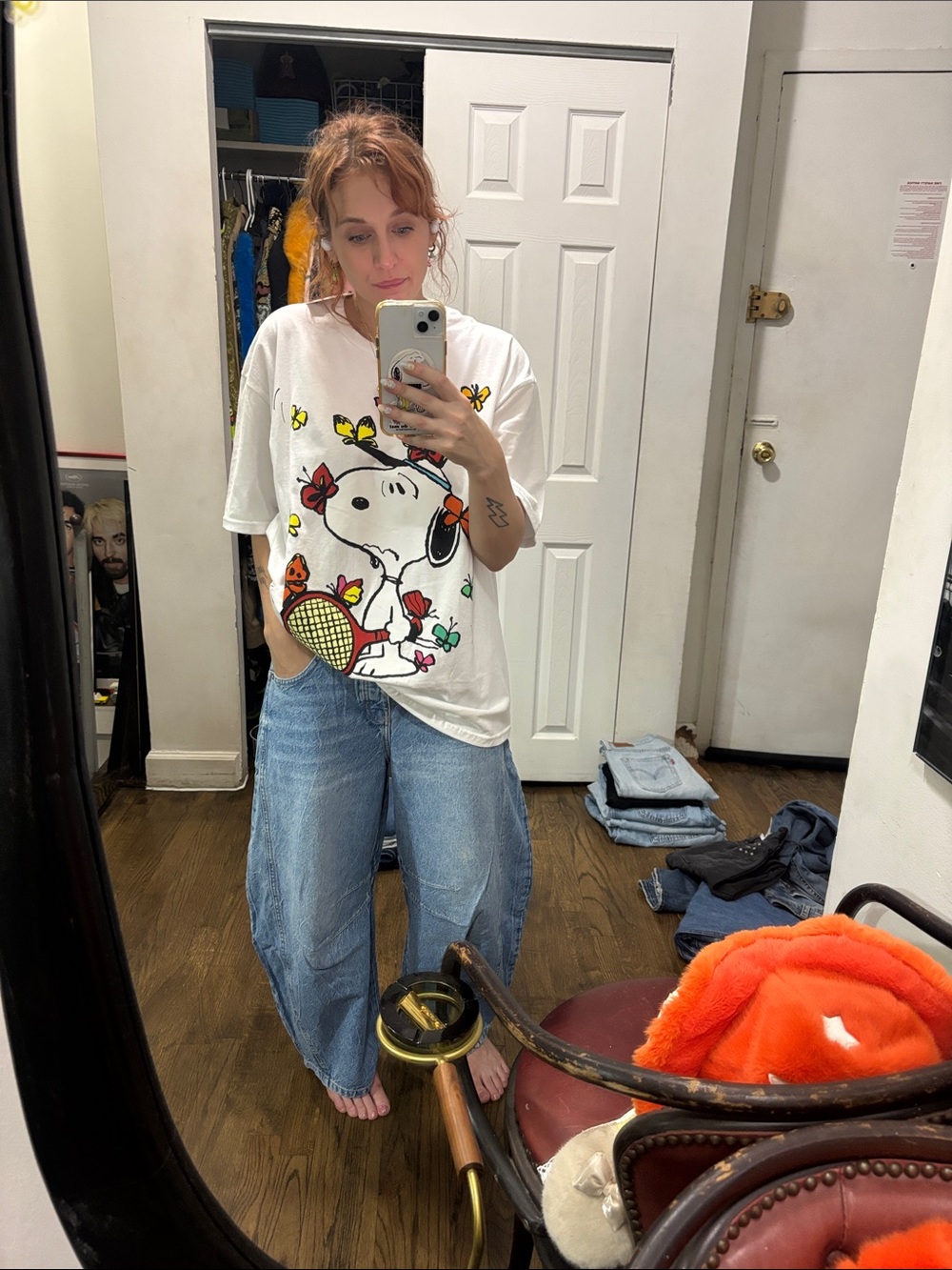 Free People Light Blue Wide Leg Jeans - Relaxed Vintage Wash